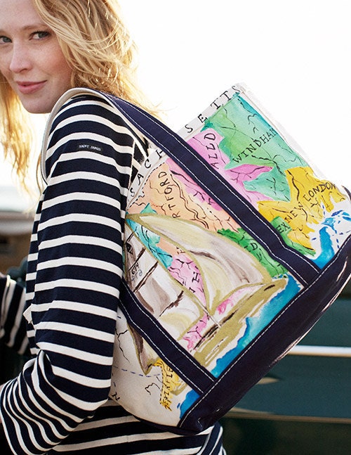 County and States Sailboat Map Tote
