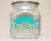 My Stache  - Mustache Money Jar - Teal/Turquoise