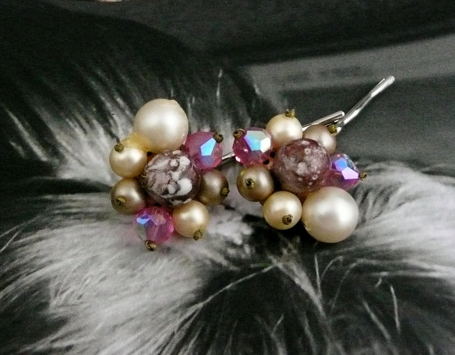 Decorative Spring Pink Pearl Bridal Prom Bobby Pins