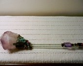 Magic wand quartz paperweight, metaphysical, wica, new age, vintage jewelry, office decor, OOAK unique gift, SALE