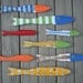 School of 8 Hand Painted Picket FISH Art Reclaimed Wood Beach Cottage Cabin Decor
