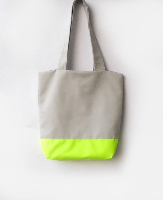 Neon Tote bag, Grey and Neon