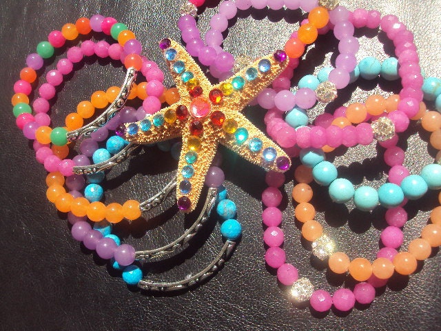 50% OFF SALE Neon Gemstone Bracelet by Amanda Lynne LUXE