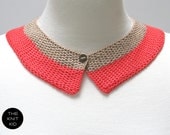 knitted collar coral beige  red pink cotton theknitkid