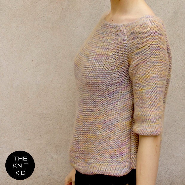 knitted sweater pastel colorful merino cotton theknitkid