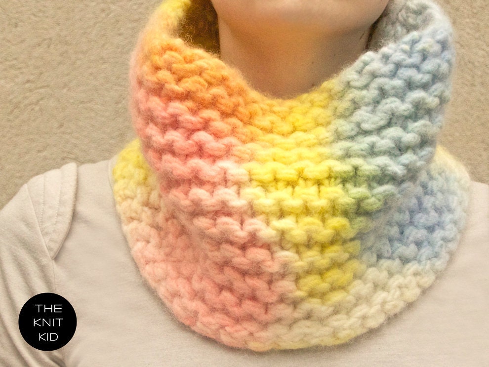 loop snood scarf cowl faded colors dip dye the knit kid