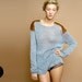 knitted sweater leather angora merino grey cognac the knit kid
