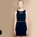 knit dress dark blue almost black cotton linen theknitkid