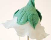 felted flower hat - pixie fairy morning glory hat