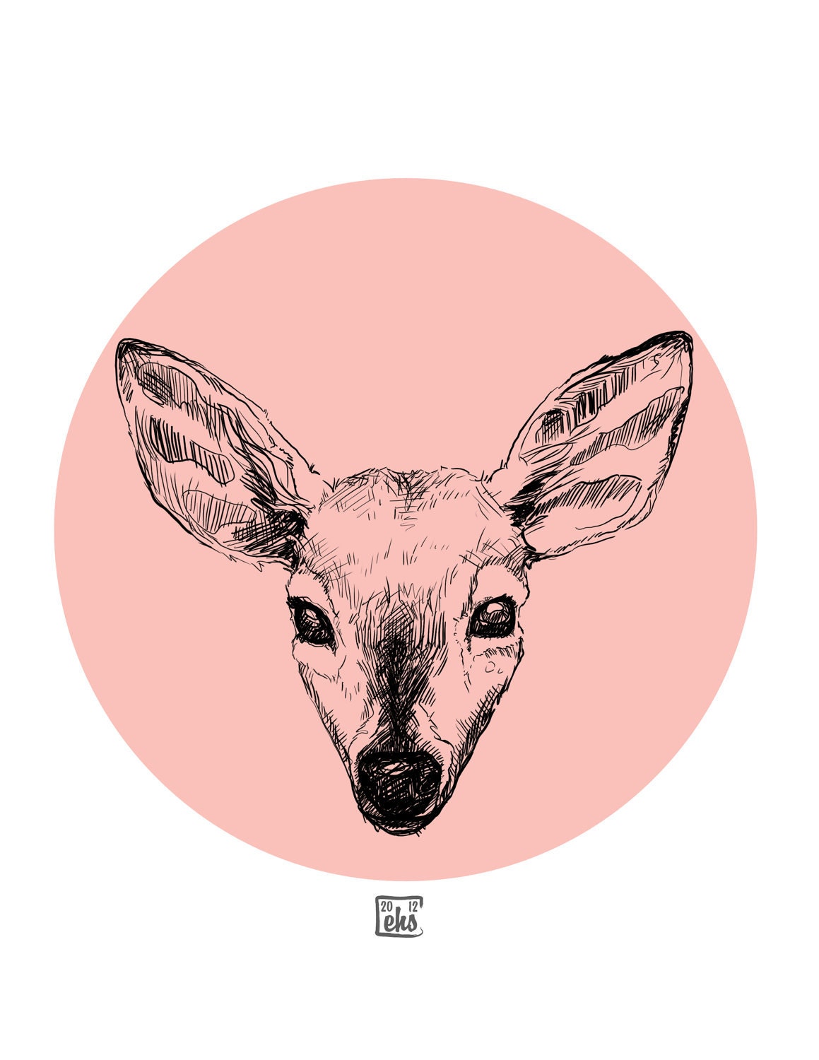Key Deer Illustration, 8.5 x 11 Archival Print