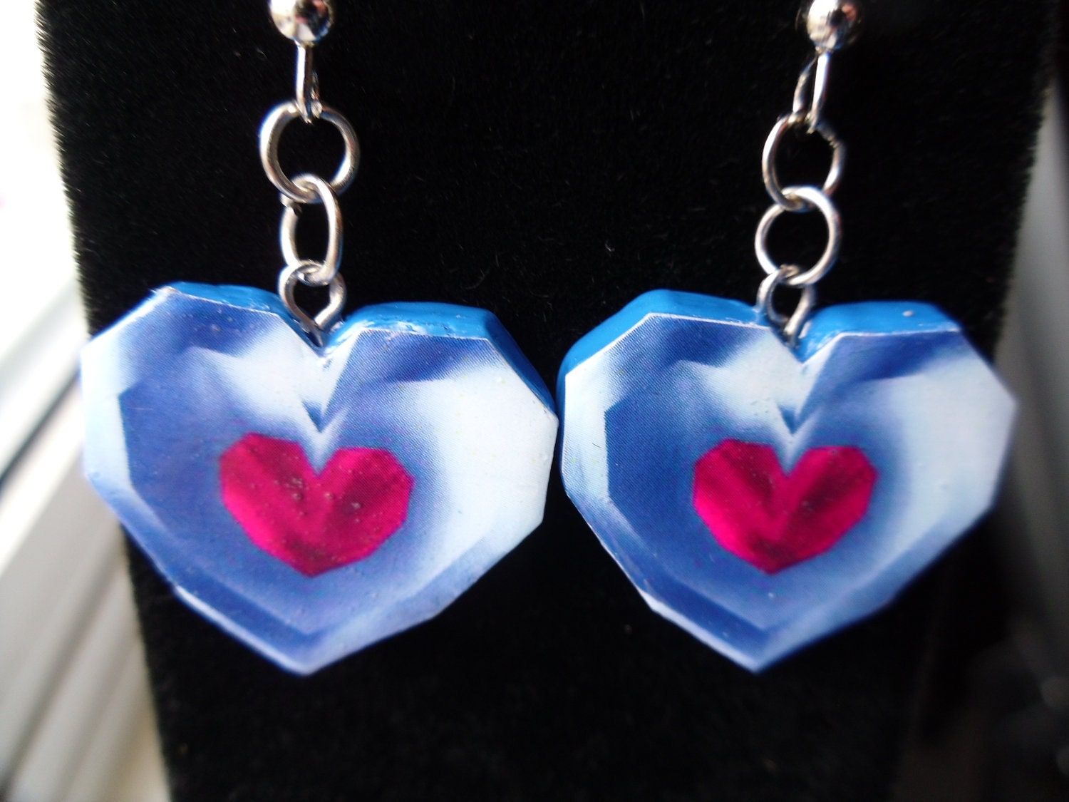 Legend of Zelda Heart Container Dangle Earrings