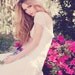 French lace Bohemian Vintage style wedding dress, low back, capped sleeves