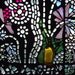 Mosaic flower garden vintage window