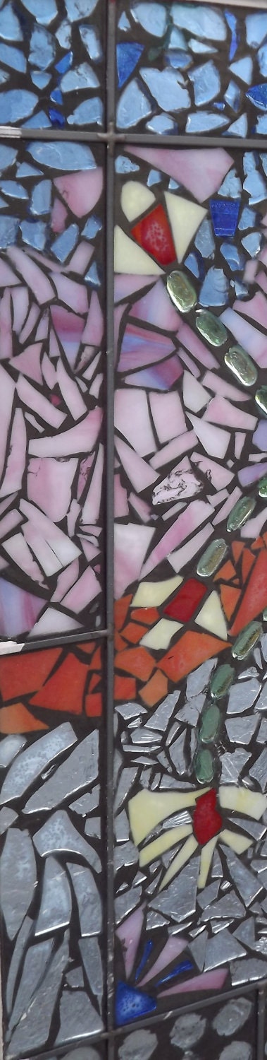 Flower vase mosaic window stained glass