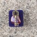 red pink key charm fused glass pendant