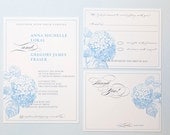 Blue Hydrangea Wedding Invitation