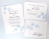 Blue Orchid Wedding Invitation