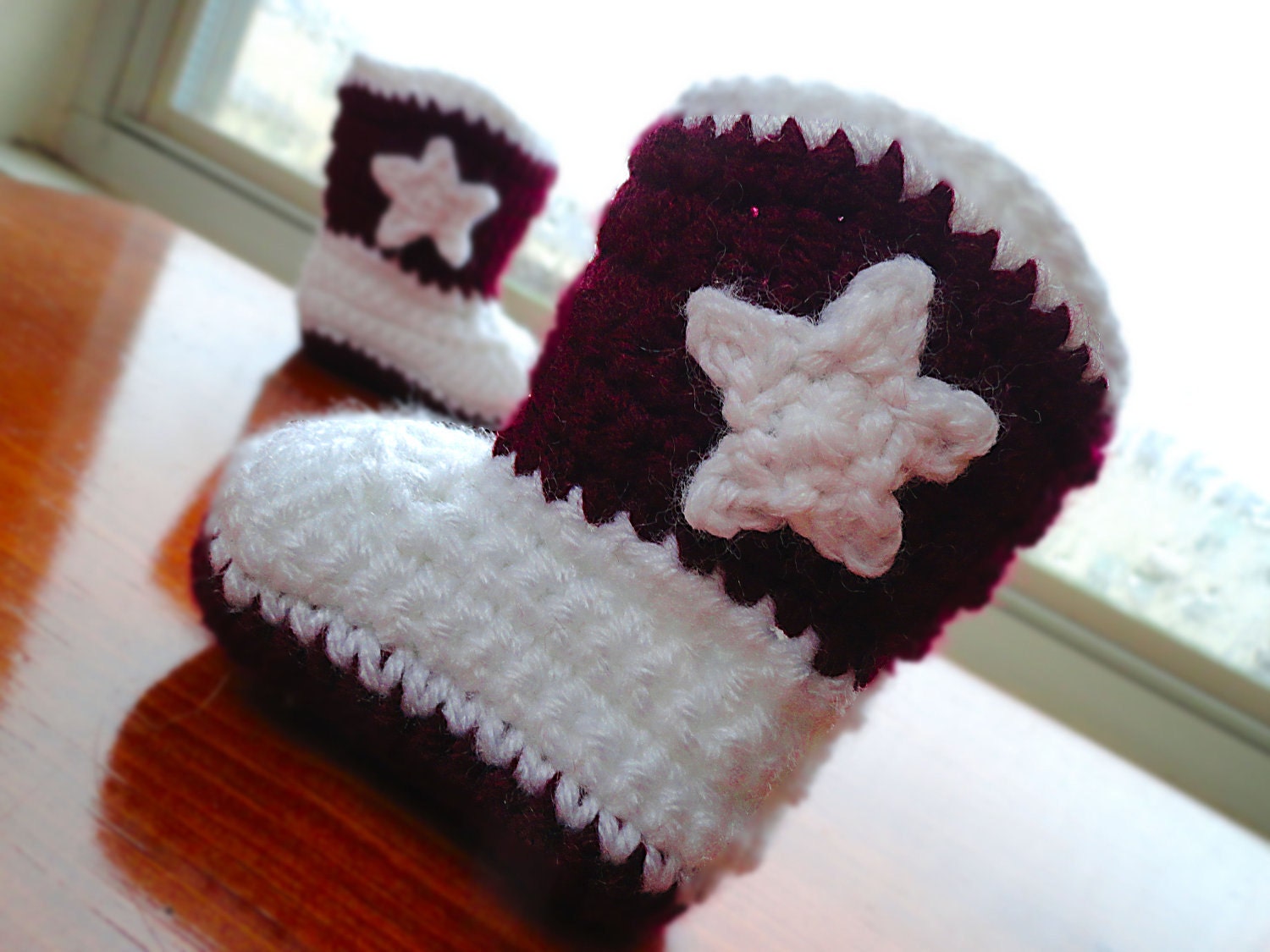 Crochet Texas A&M theme Cowboy boots