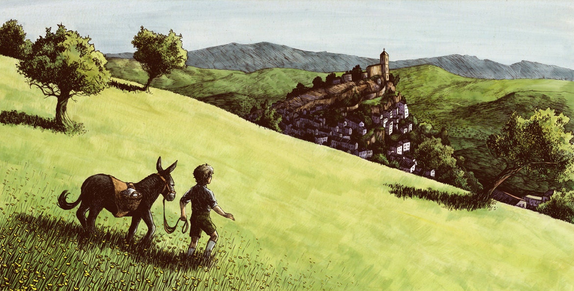 Spain Andalucía Travel Illustration 11x17