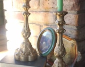 Gilded Tudor Candlesticks Set of Two