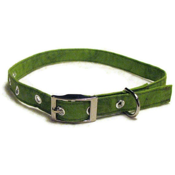 Dog Collar Green Tie Dye - Metal Adjustable - Medium Size