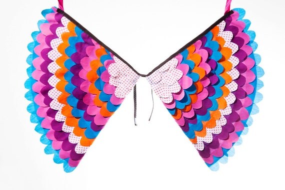 SMALL SIZE - Fancy Dress Costume Bird Wings, Fairy Wings, Super Hero Wings, Toddler Pretend Play Accessory - The Freya Wings