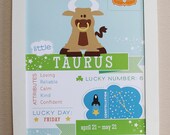 Taurus Baby Zodiac Print