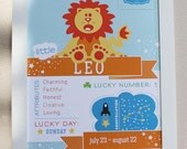 Leo Baby Zodiac Print