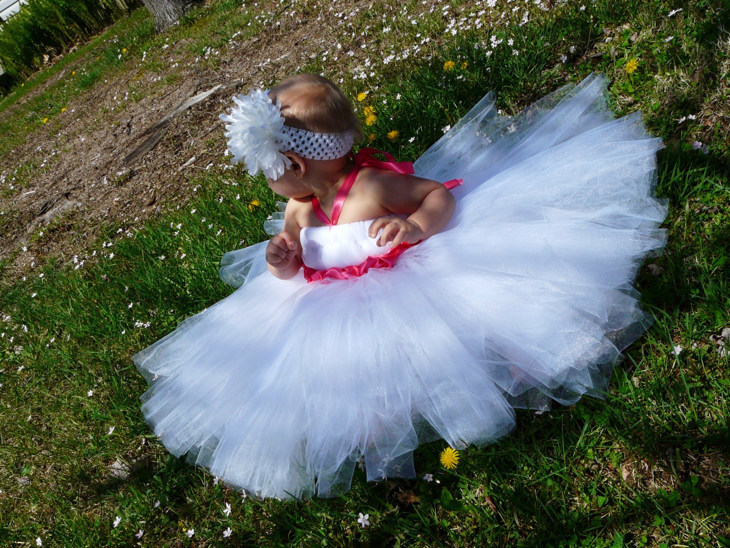 Heavenly pink snow- Flower girl dress, easter dress, birthday dress