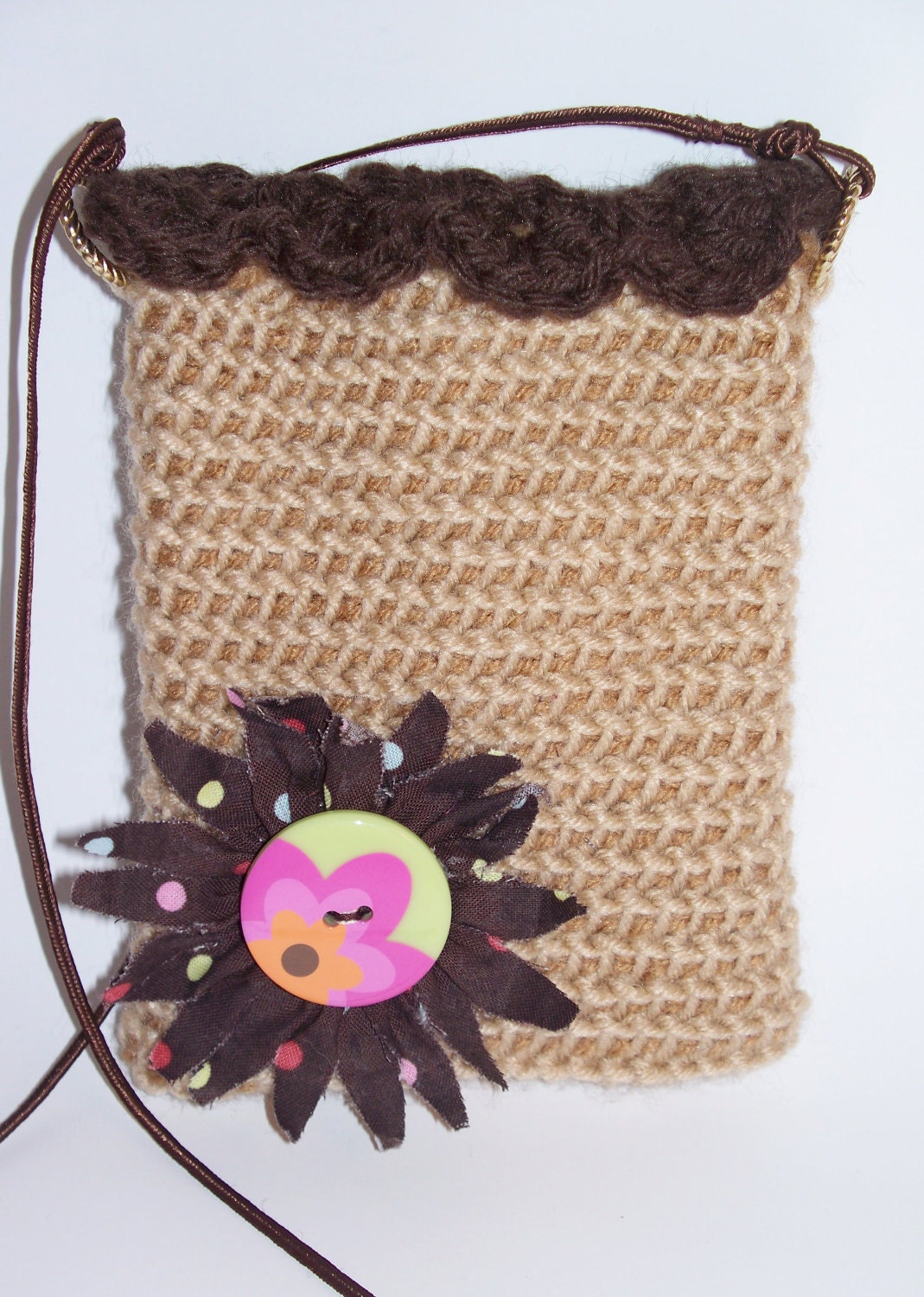 Tunisian Stitch in the Round Cell Bag - Handmade Crochet, Original Design