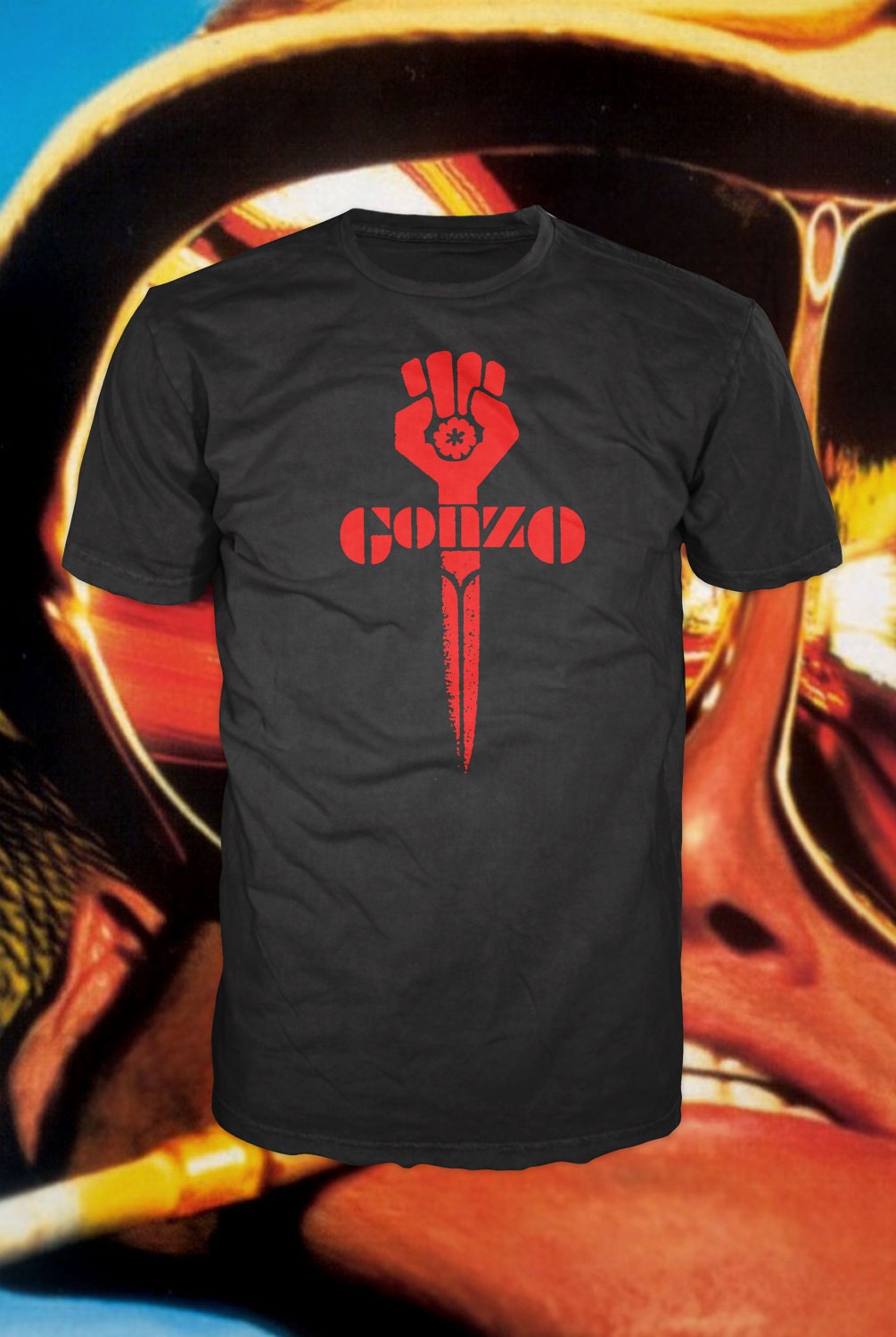 Hunter S Thompson "Gonzo" t-shirt  American Apparel   Also available on crewnecks and hoodies