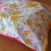 Crochet Trimmed Pillowcase - Floral & Fuschia with Yellow Lace Trim