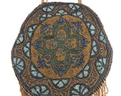 Large Victorian Beaded Purse-Vintage Handbag with Beaded Fringe