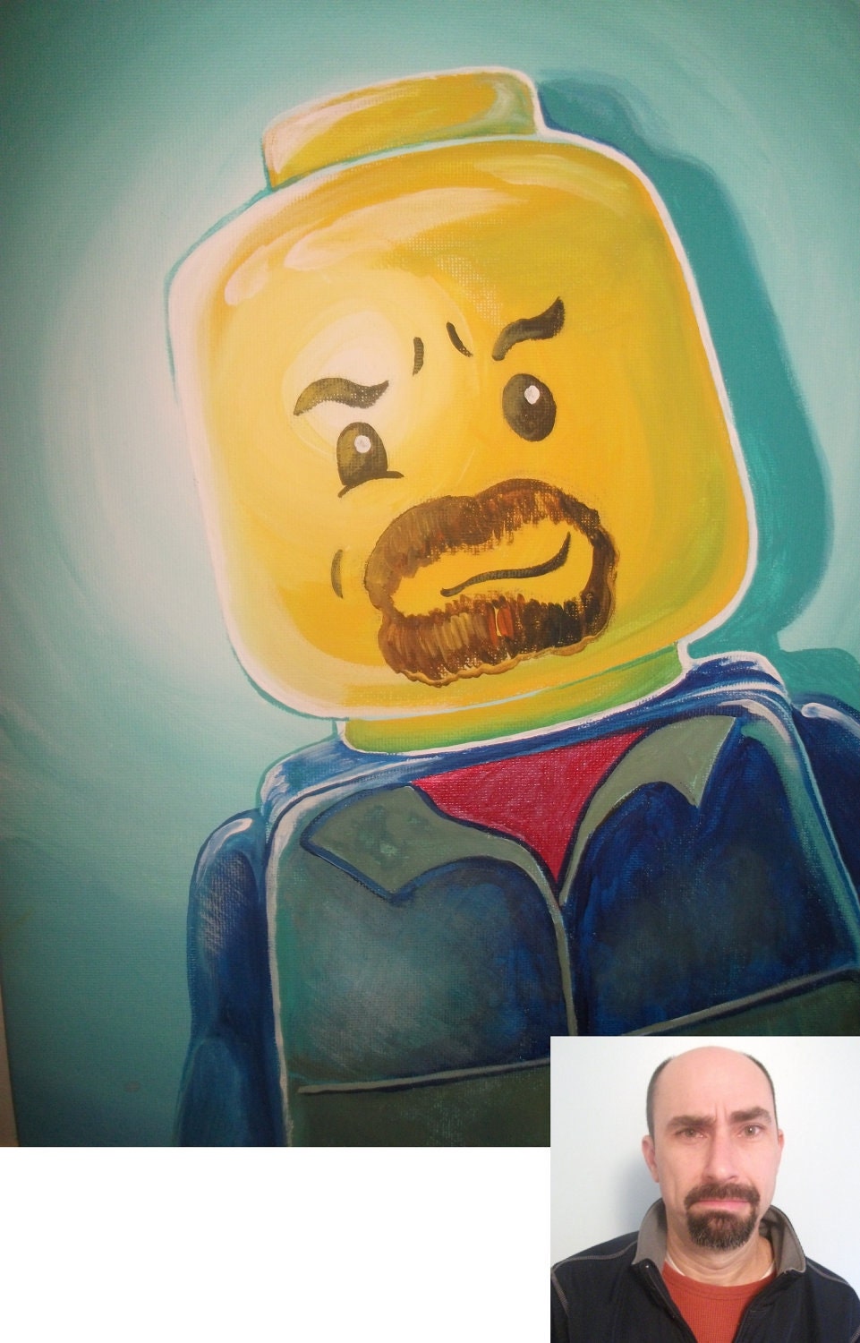 You as a Lego Guy: Custom Portrait of you or your loved one(s) 11 x 14