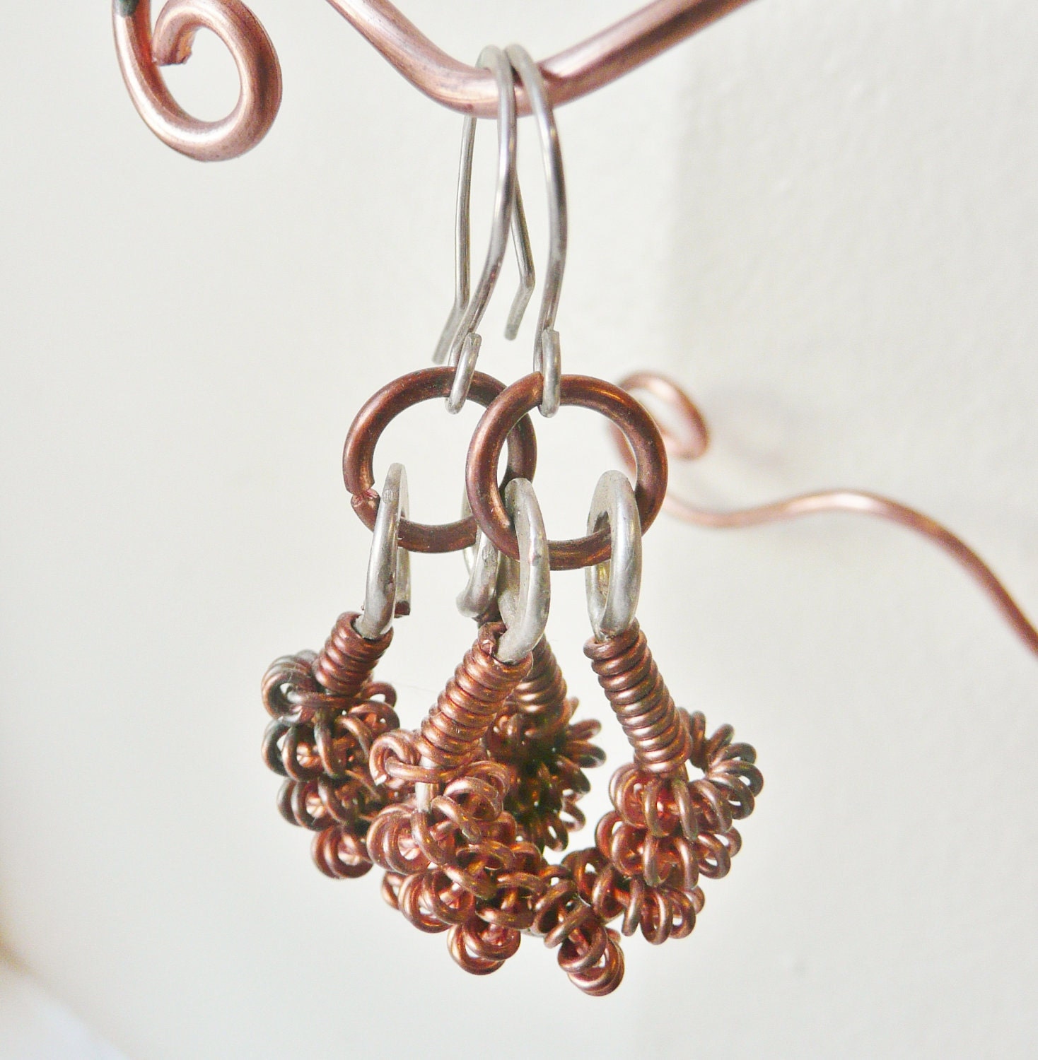 Copper Coil Earrings