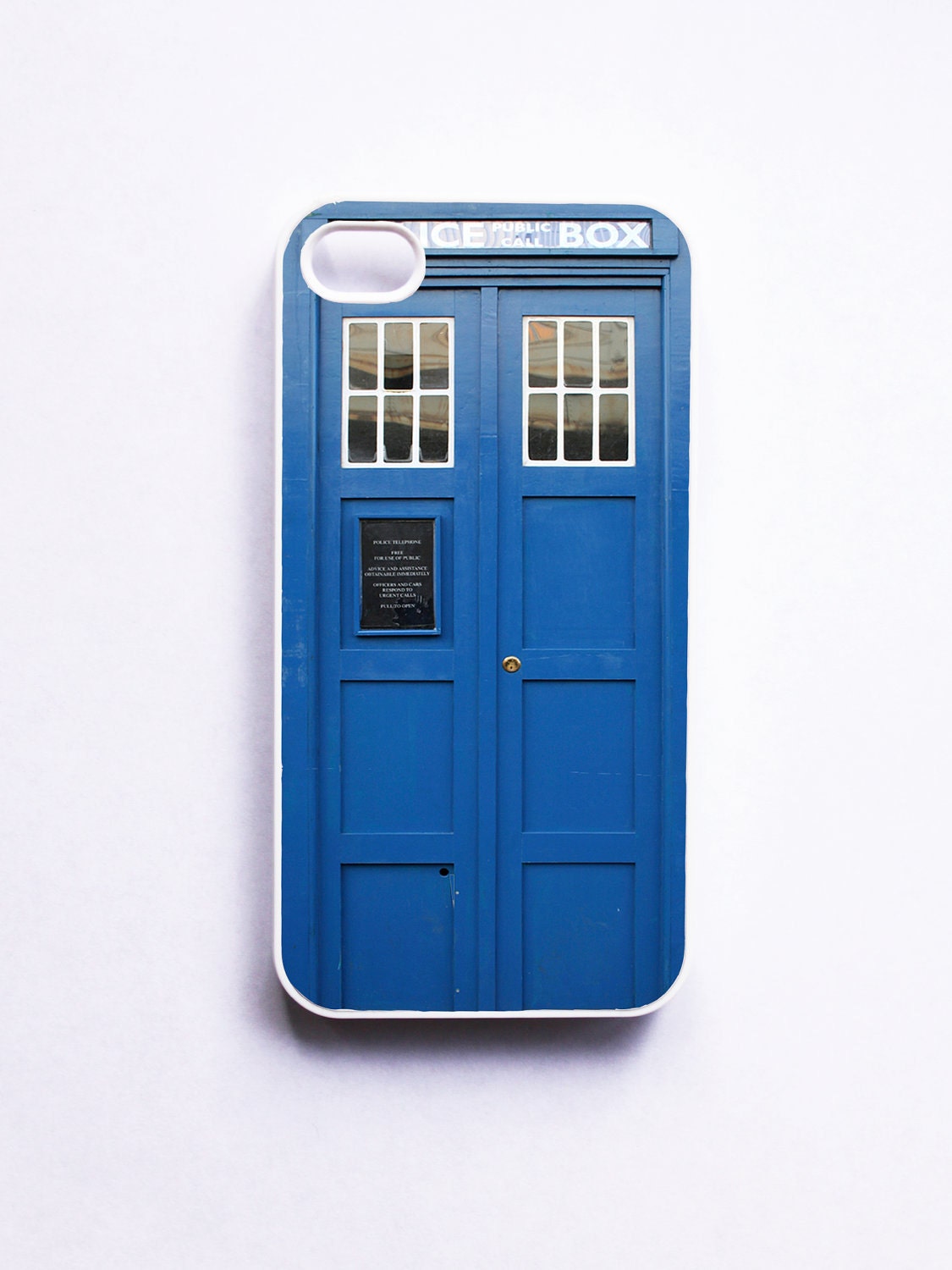iPhone 4 Case Tardis Call Box Blue Phone Booth - White. Cases for iphone 4
