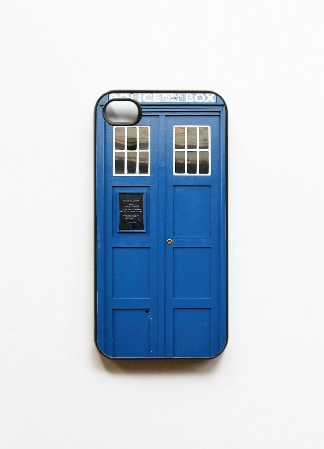 Tardis Call Box Blue Phone Booth iphone 4 Case - Black