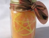 Orange Mason Jar Pentacle Candle/Citrus Sage Scented