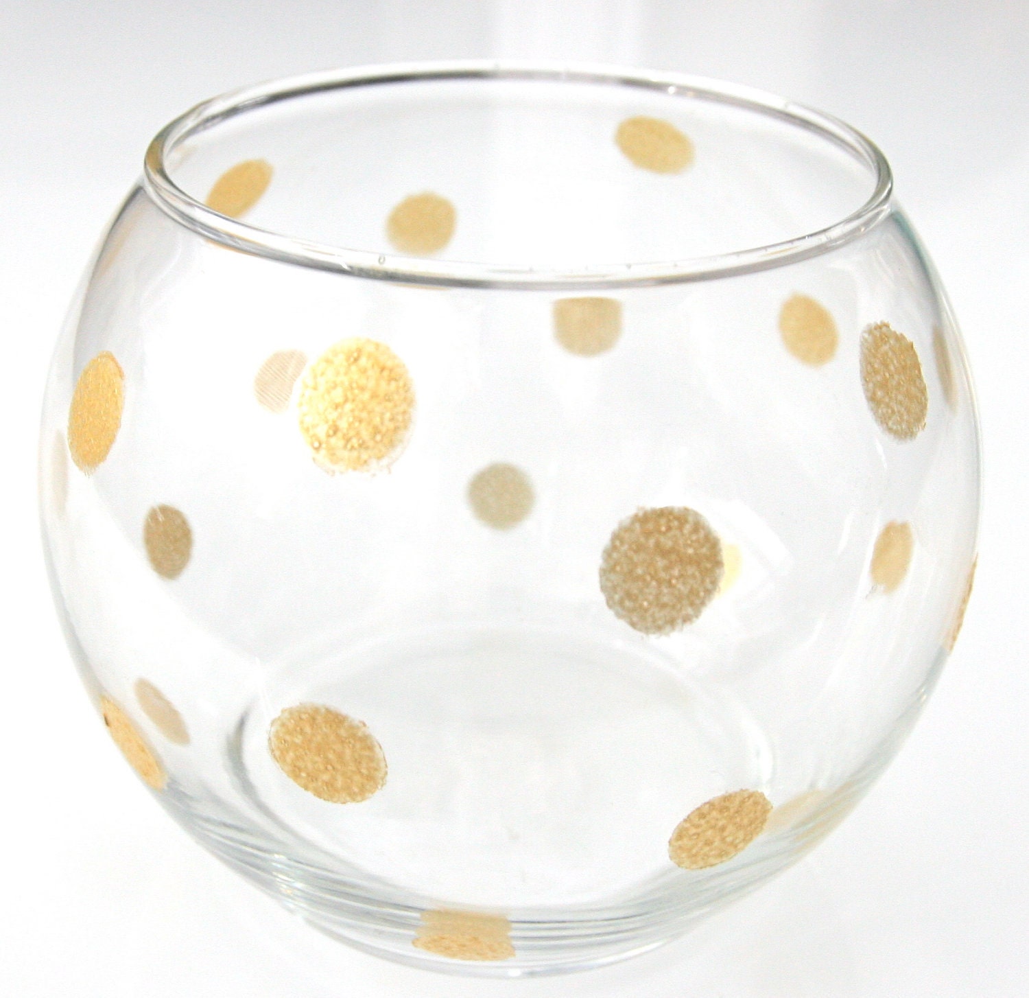 Hand Painted Gold Polka Dot Vase