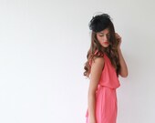 Cocktail Coral  Bridesmaid Dress