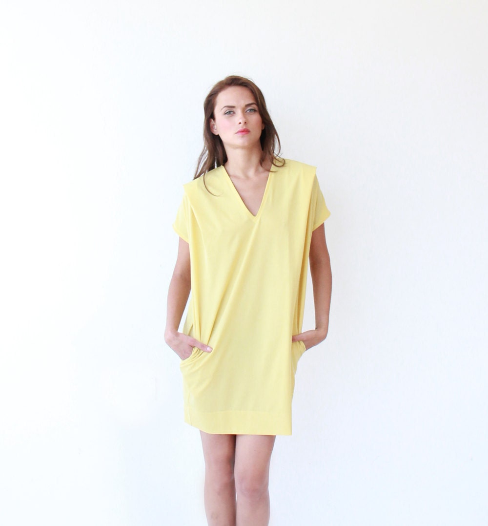 Yellow,Oversize,Mini sundress