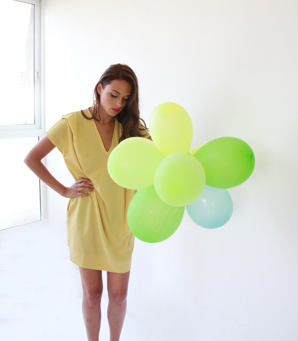 Yellow,Oversize,Mini sundress