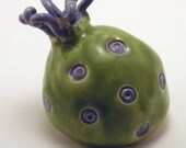 Sea Squirt Ceramic Mini Sculpture, Kiwi Green & Orchid Blue, number 19