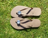 Gold Giant Rhinestone Flip Flops