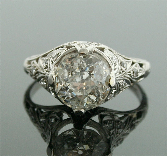 Antique Platinum Diamond Engagement Ring