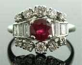 Vintage Ruby and Diamond Ring