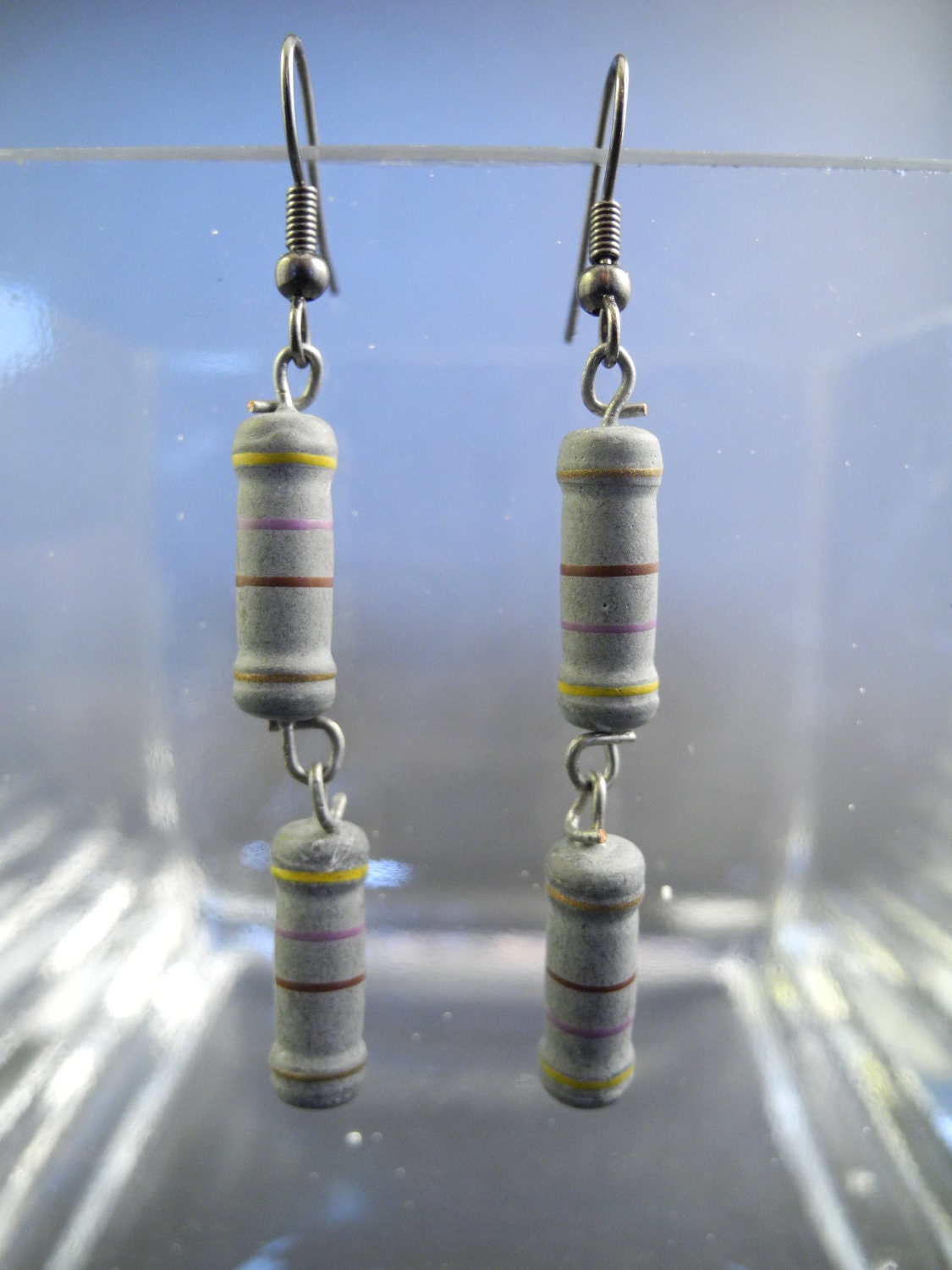 Electronic  Resistor Drop Earrings