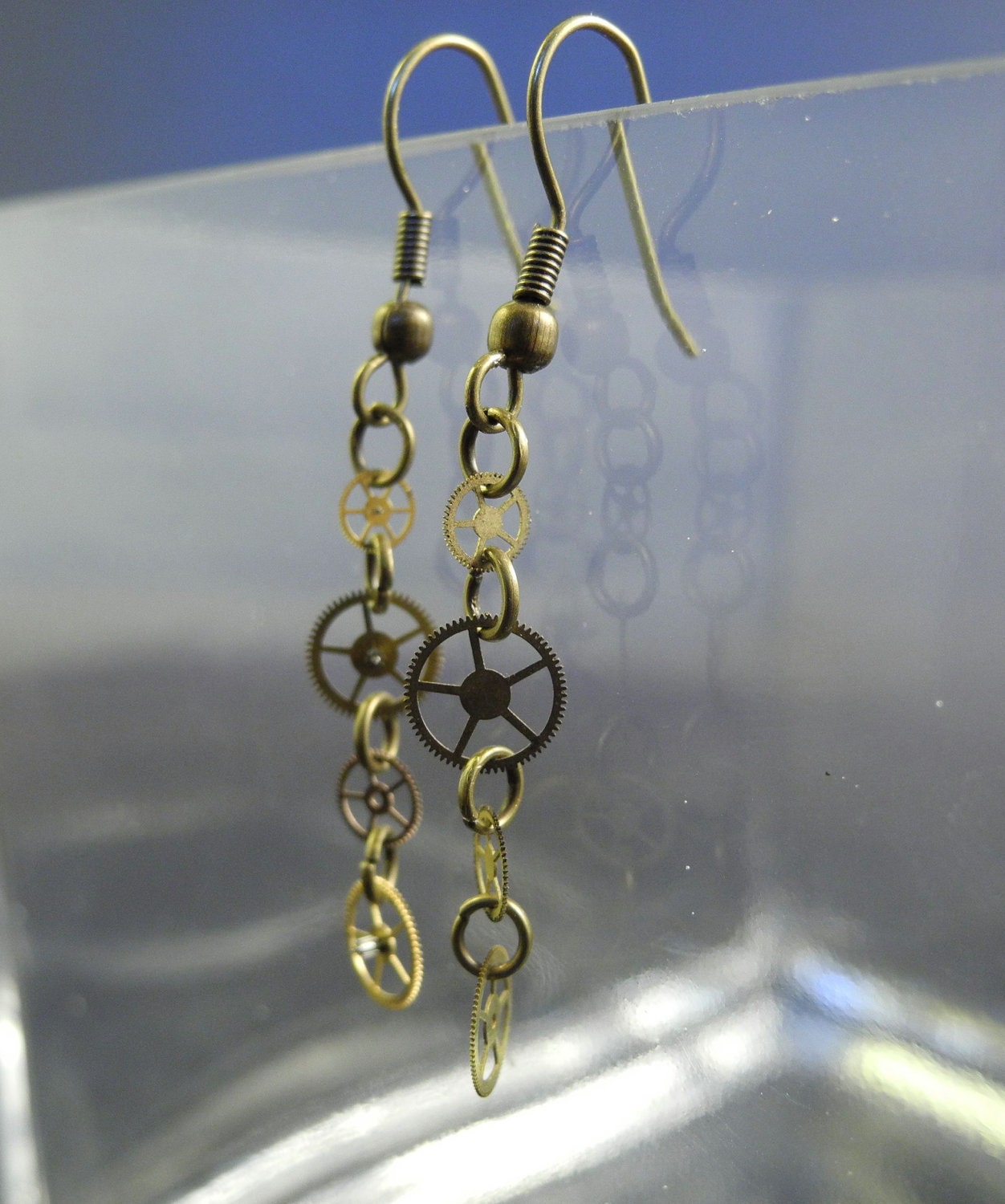 Steampunk Earrings, Copper Gears