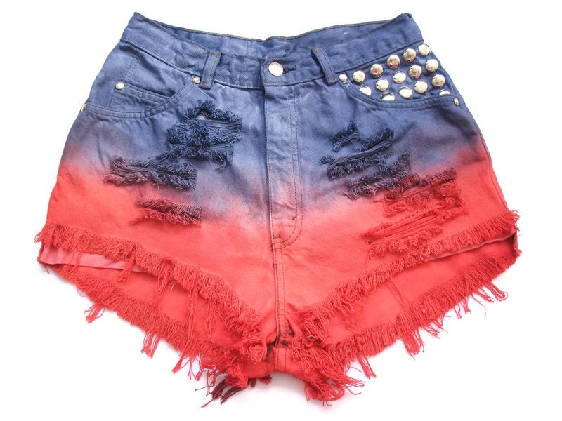 High waist dip dye shorts S
