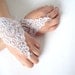 White Wedding Gloves, Sparkling Stones, Lace Wedding Accessory, Bridal accessory, Fingerless Gloves, White
